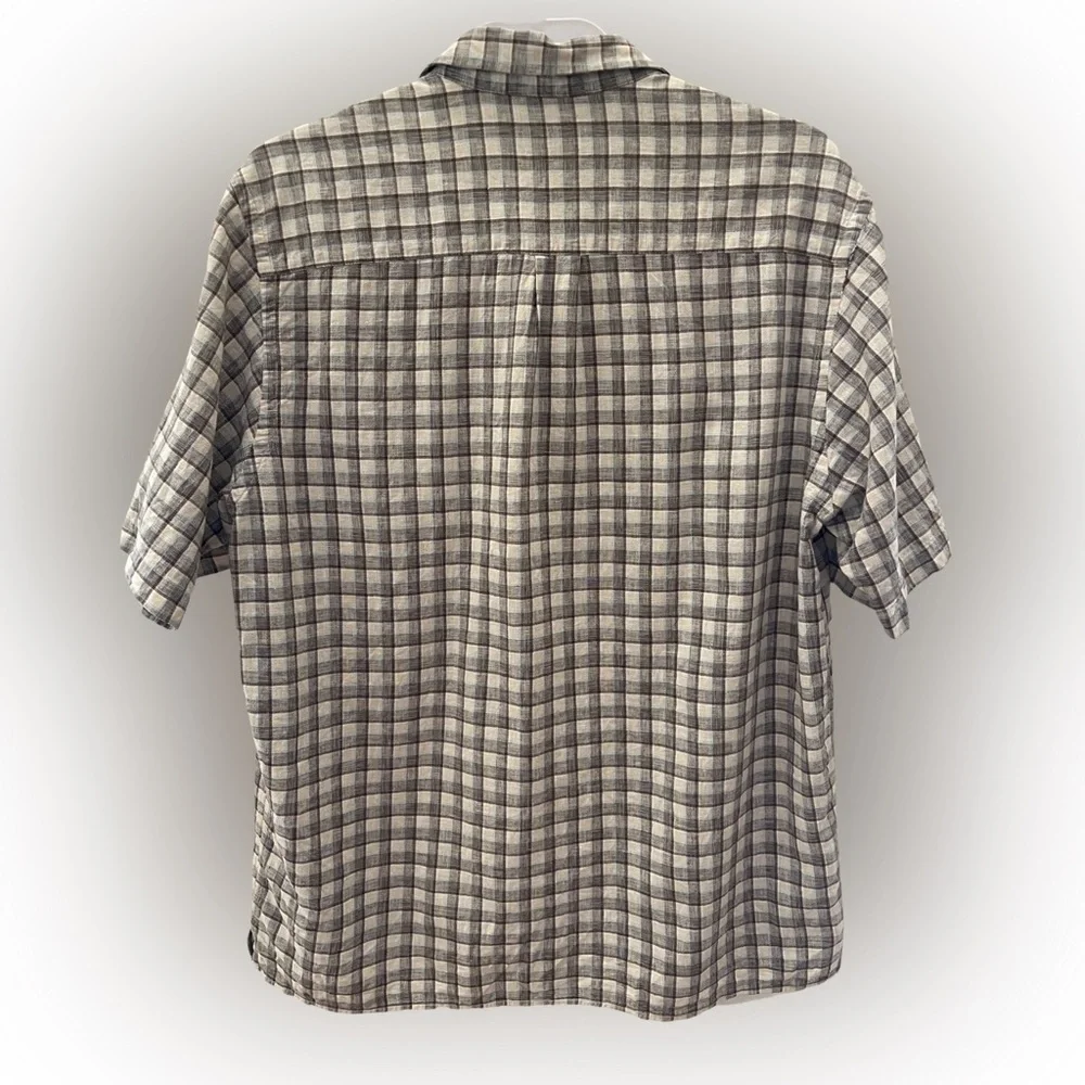 Lyle & Scot Scotland Men’s Linen/Cotton Blend Short Sleeve Shirt Size Large - Picture 2 of 6